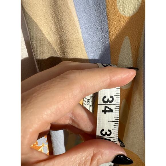 Zara Dress Medium Orange Mini Pastel Retro Floral Mod Psychedelic Artsy Abstract - Picture 7 of 8